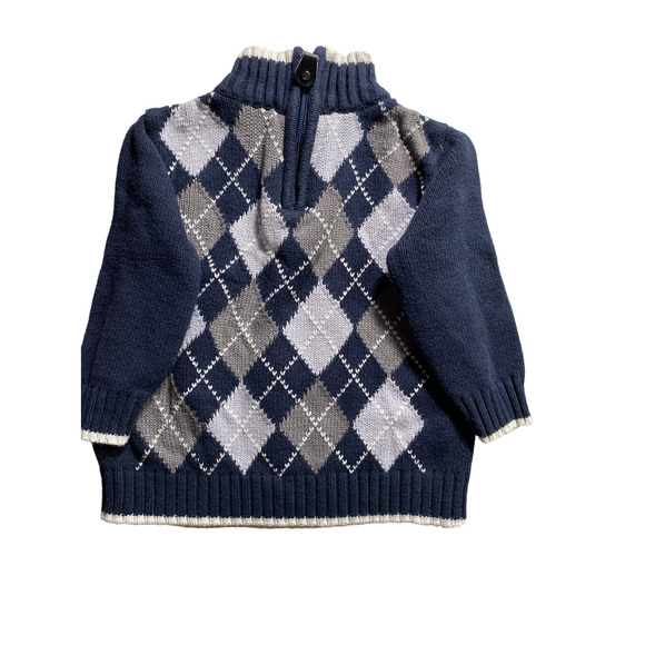 The Childrens Place Argyle Patterned Long Sleeve Pull On Sweater Size 24 Months - Picture 1 of 6